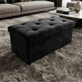 Foldable Velvet Designed Storage Ottoman -