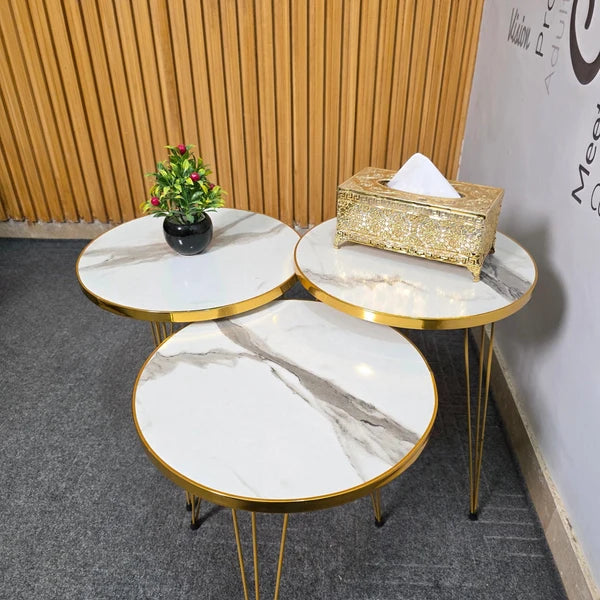 Black & White Coffee & Decor Table Set of 3 – Timber house