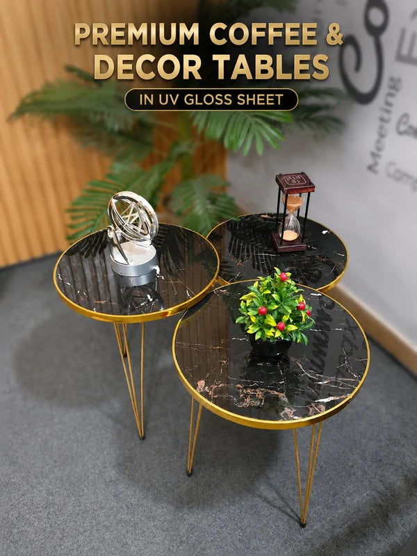 Black & White Coffee & Decor Table Set of 3 – Timber house