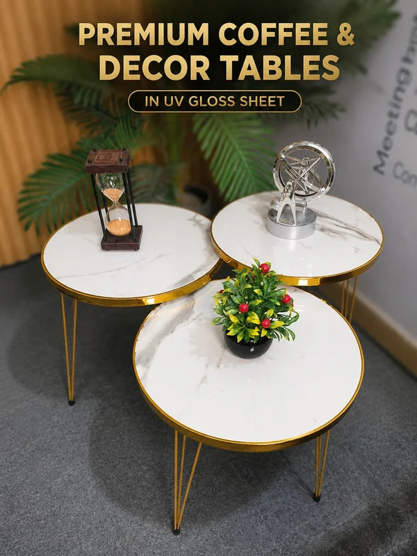 Black & White Coffee & Decor Table Set of 3 – Timber house